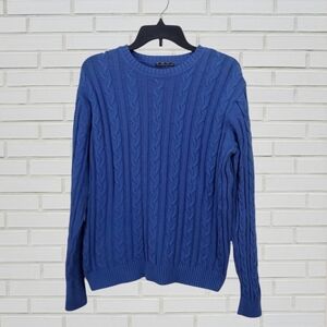 Club Room Men's Blue Cable Knit Sweater Size Small